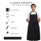 Black Apron Chef for Men and Women with Pockets Cotton Kitchen Cooking Full Aprons 35x27 Inches Pack of 5